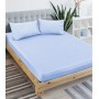 ETE HOMETEX Çift Kişilik Pamuklu Lastikli Çarşaf Takımı 180x200x30cm AÇIK MAVİ 8696474231827
